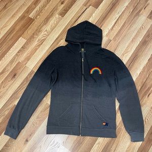 Aviator Nation dip dye rainbow hoodie